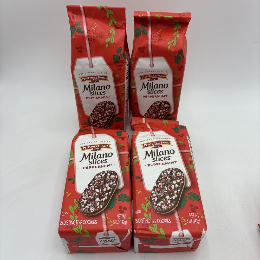 4 Pack Pepperidge Farm Milano Slices Peppermint HOLIDAY EXCLUSIVE Cookies‎